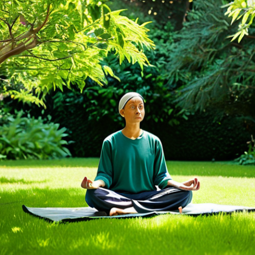 Home 17 Contemplative Scene**
"A serene individual in modest clothing meditating peacefully in a lush green garden, soft sunlight filtering through the trees, creating a sense of inner peace and tranquility, fully clothed, appropriate content, safe for work, perfect anatomy, natural proportions, professional, family-friendly, high quality."
**