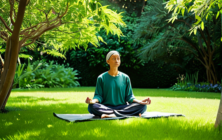 Contemplative Scene**

"A serene individual in modest clothing meditating peacefully in a lush green garden, soft sunlight filtering through the trees, creating a sense of inner peace and tranquility, fully clothed, appropriate content, safe for work, perfect anatomy, natural proportions, professional, family-friendly, high quality."

**