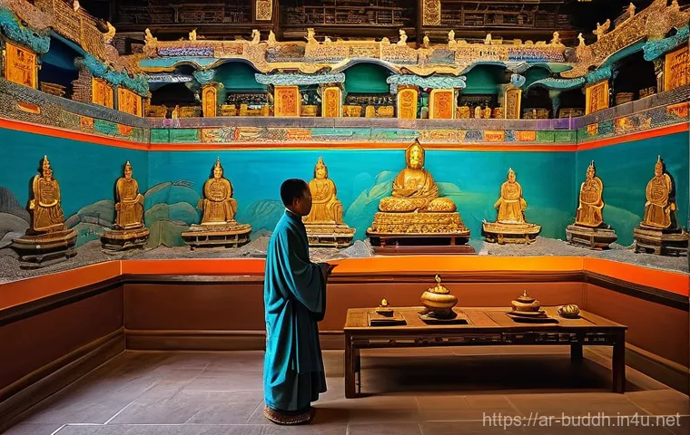 중국 불교의 역사 - **Prompt: "A vibrant scene depicting the early arrival of Buddhism in China during the Han Dynasty. ...