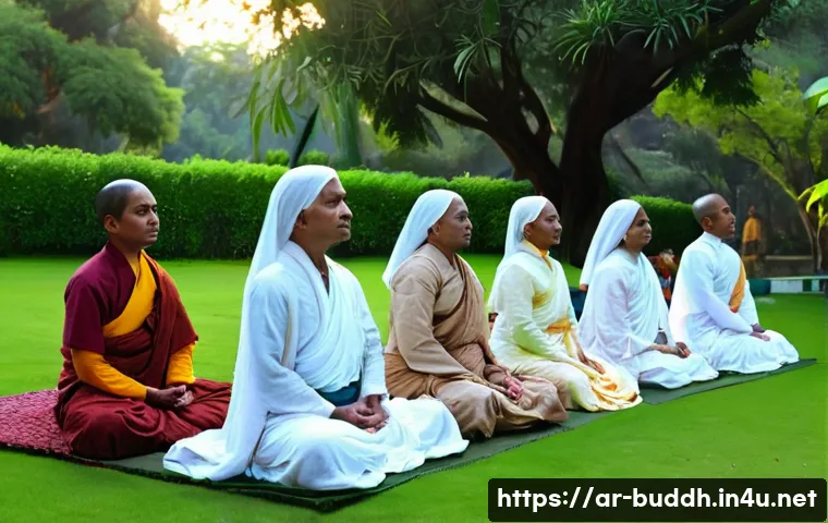 불교에서의 성차별 문제 - **Prompt 1: The First Bhikkhunis' Aspiration**
    "A historically inspired scene set in ancient Ind...